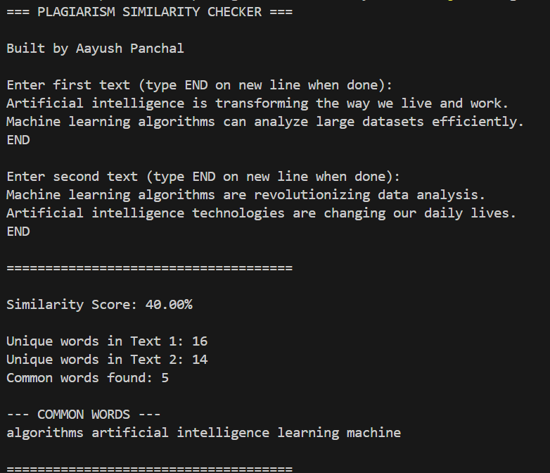 Plagiarism-Similarity-Checker